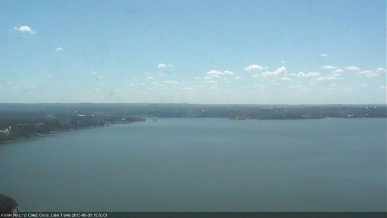 Lake Travis webcam, August 3, 2016 2:45 PM CT