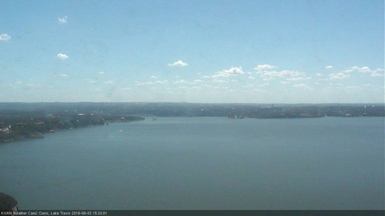 Lake Travis webcam, August 3, 2016 3:05 PM CT