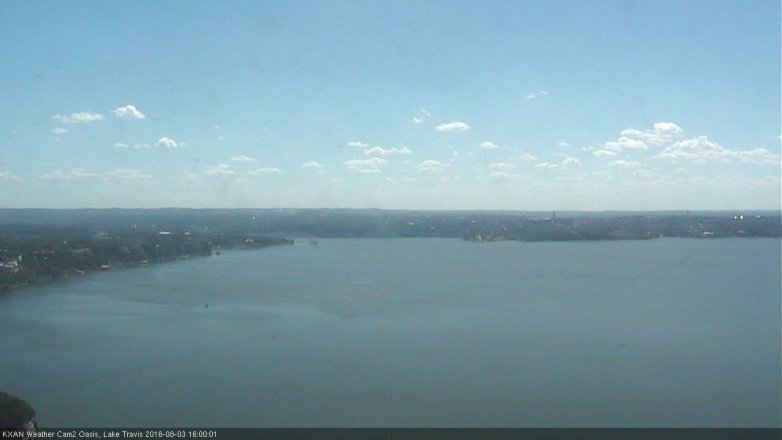 Lake Travis webcam, August 3, 2016 3:20 PM CT