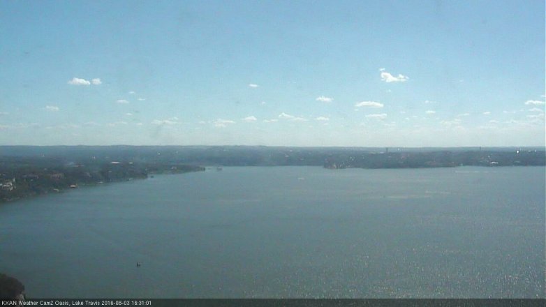 Lake Travis webcam, August 3, 2016 3:50 PM CT