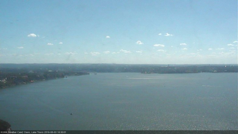 Lake Travis webcam, August 3, 2016 4:00 PM CT