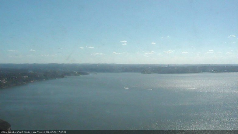 Lake Travis webcam, August 3, 2016 4:10 PM CT