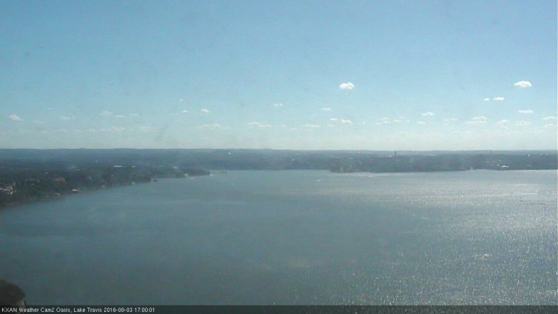 Lake Travis webcam, August 3, 2016 4:30 PM CT