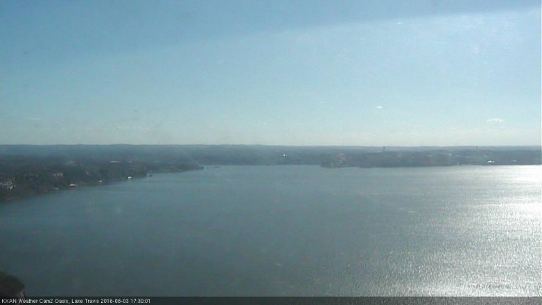 Lake Travis webcam, August 3, 2016 4:35 PM CT