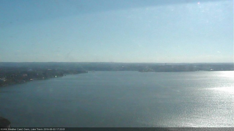 Lake Travis webcam, August 3, 2016 4:40 PM CT