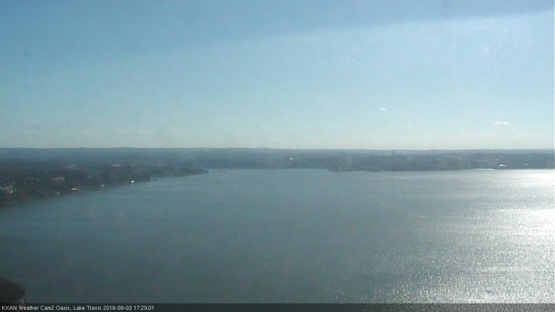 Lake Travis webcam, August 3, 2016 4:50 PM CT