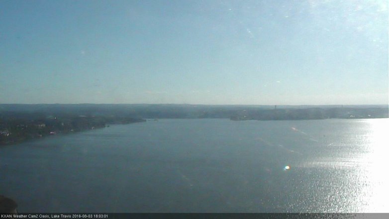 Lake Travis webcam, August 3, 2016 5:10 PM CT