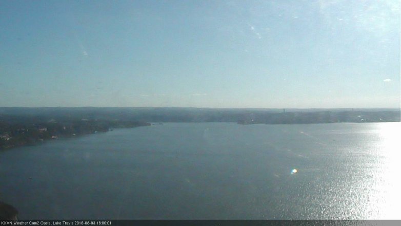 Lake Travis webcam, August 3, 2016 5:15 PM CT