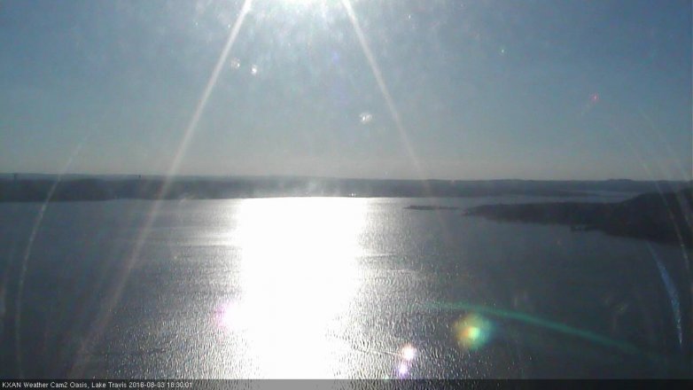 Lake Travis webcam, August 3, 2016 5:55 PM CT