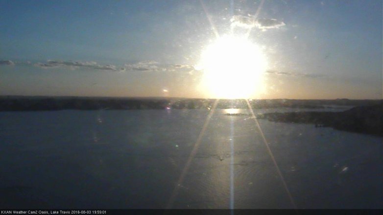 Lake Travis webcam, August 3, 2016 7:20 PM CT
