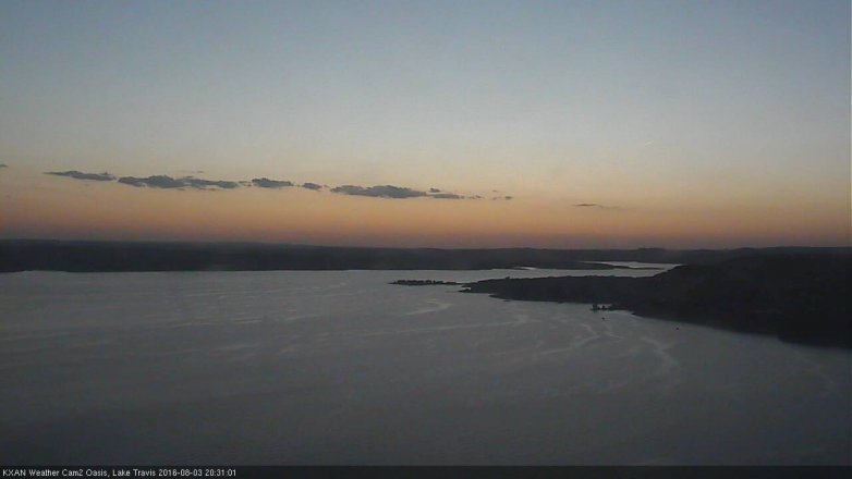 Lake Travis webcam, August 3, 2016 7:35 PM CT