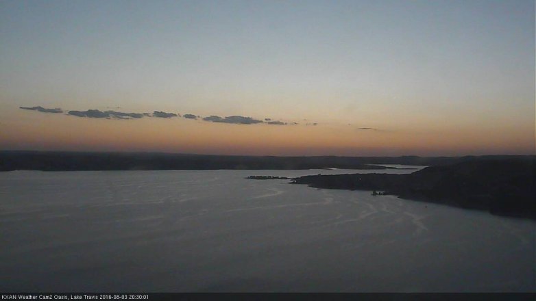 Lake Travis webcam, August 3, 2016 7:40 PM CT