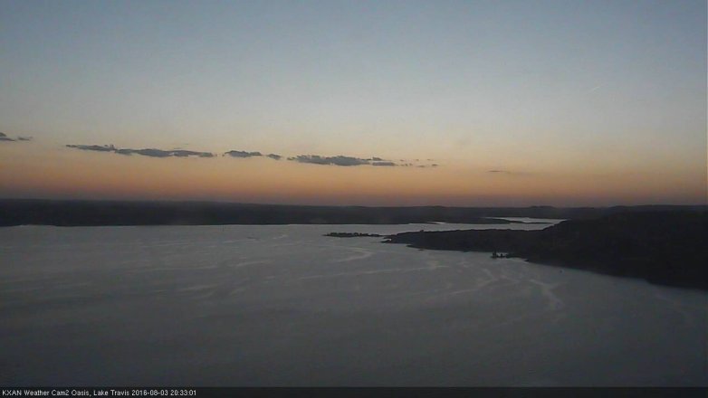 Lake Travis webcam, August 3, 2016 7:50 PM CT