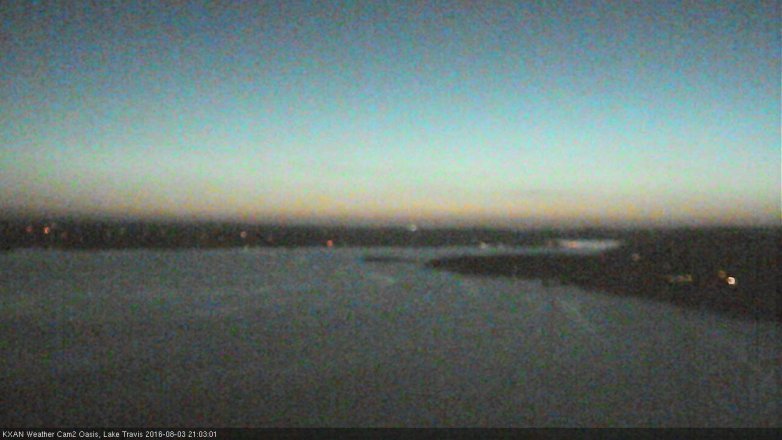 Lake Travis webcam, August 3, 2016 8:30 PM CT