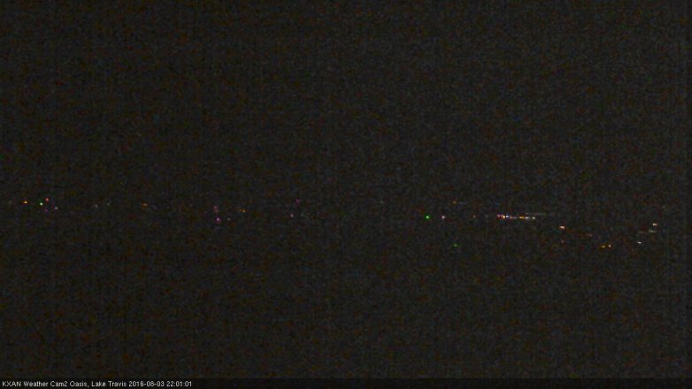 Lake Travis webcam, August 3, 2016 9:20 PM CT