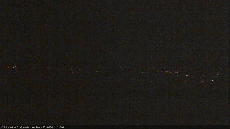 Lake Travis webcam, August 3, 2016 9:30 PM CT