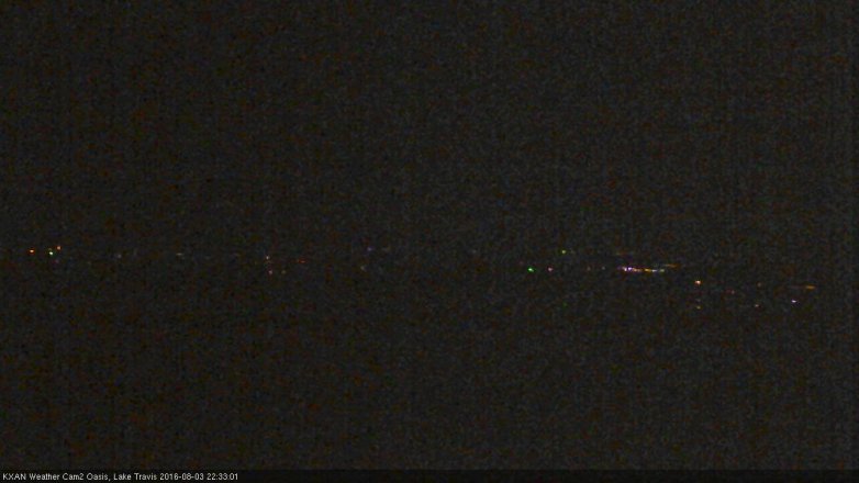 Lake Travis webcam, August 3, 2016 10:00 PM CT