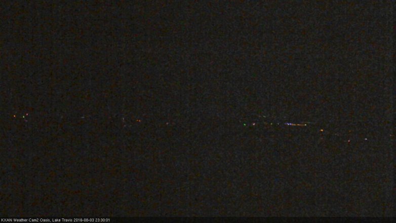 Lake Travis webcam, August 3, 2016 10:45 PM CT