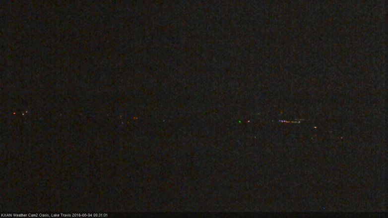 Lake Travis webcam, August 3, 2016 11:40 PM CT
