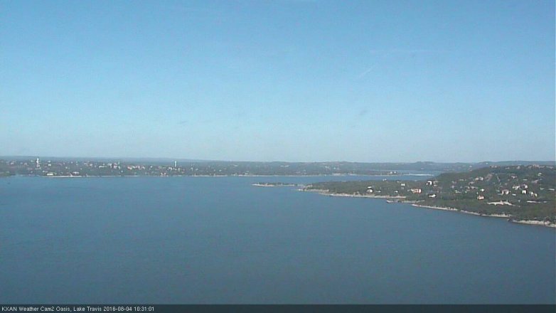Lake Travis webcam, August 4, 2016 9:45 AM CT
