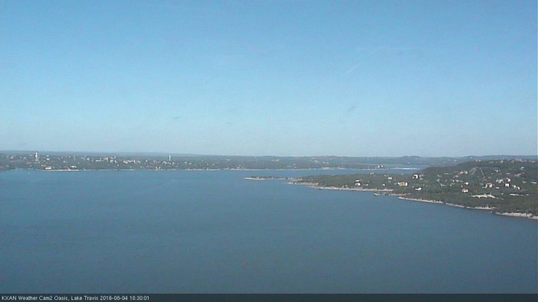 Lake Travis webcam, August 4, 2016 10:00 AM CT