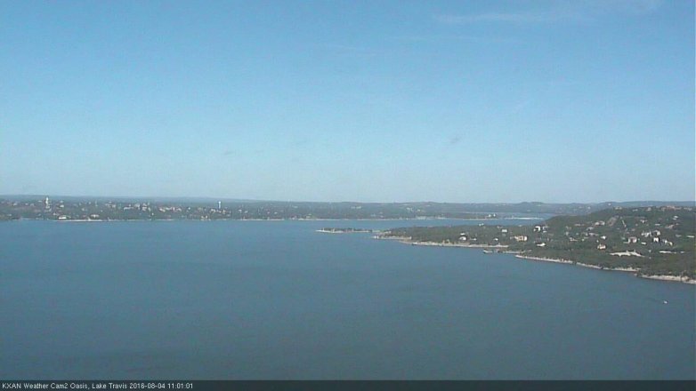 Lake Travis webcam, August 4, 2016 10:10 AM CT