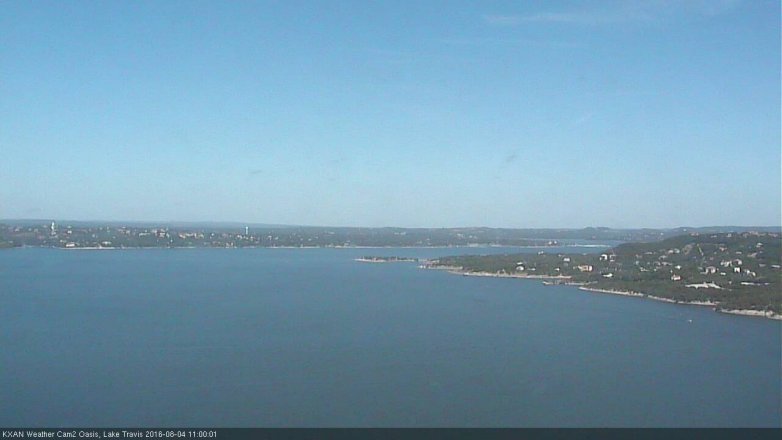 Lake Travis webcam, August 4, 2016 10:20 AM CT