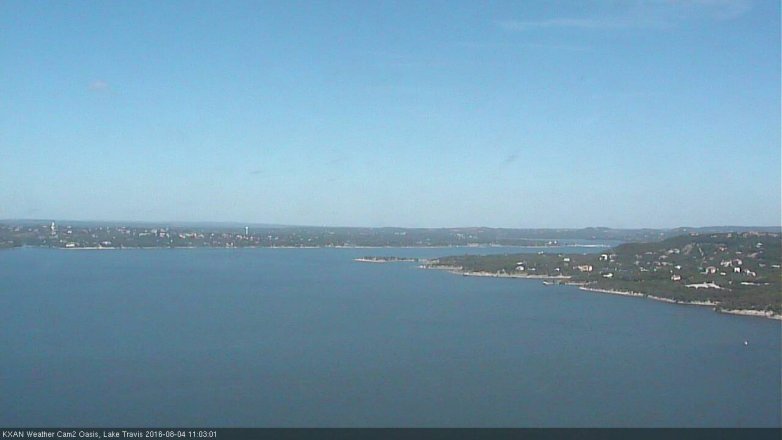 Lake Travis webcam, August 4, 2016 10:35 AM CT
