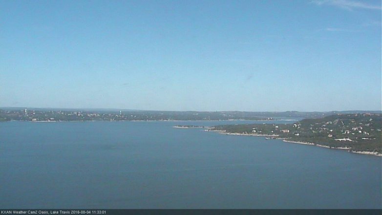 Lake Travis webcam, August 4, 2016 10:50 AM CT
