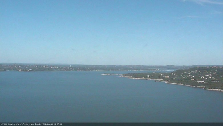 Lake Travis webcam, August 4, 2016 10:55 AM CT