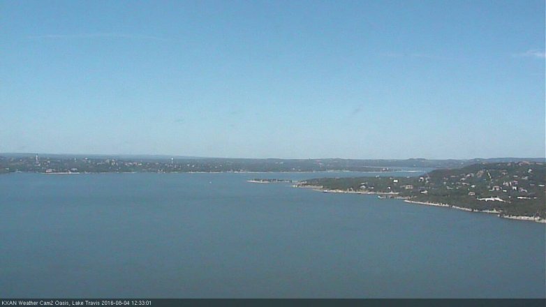 Lake Travis webcam, August 4, 2016 11:45 AM CT