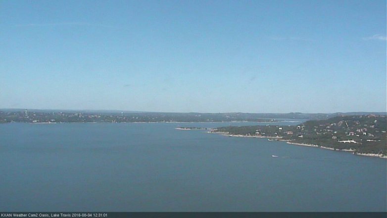 Lake Travis webcam, August 4, 2016 12:00 PM CT