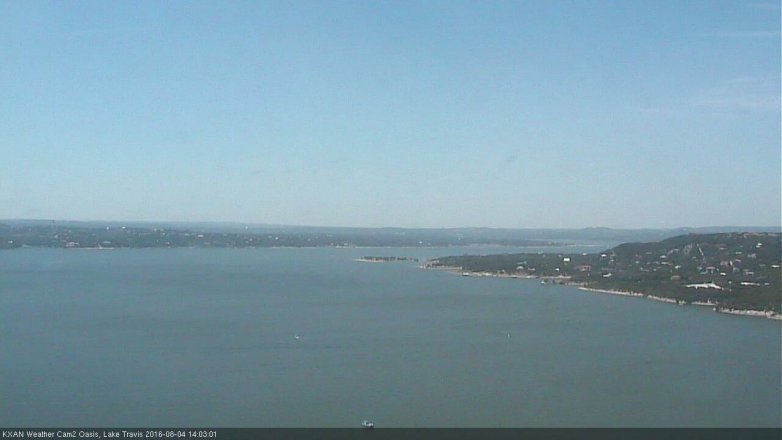 Lake Travis webcam, August 4, 2016 1:35 PM CT