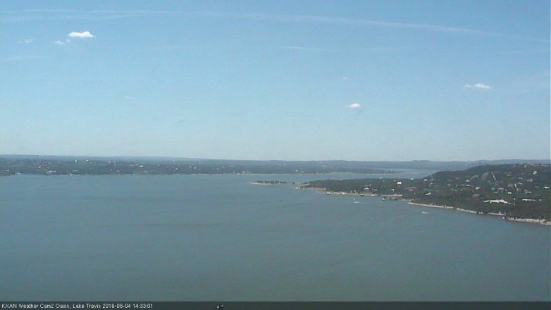 Lake Travis webcam, August 4, 2016 1:40 PM CT