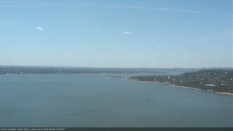 Lake Travis webcam, August 4, 2016 1:50 PM CT