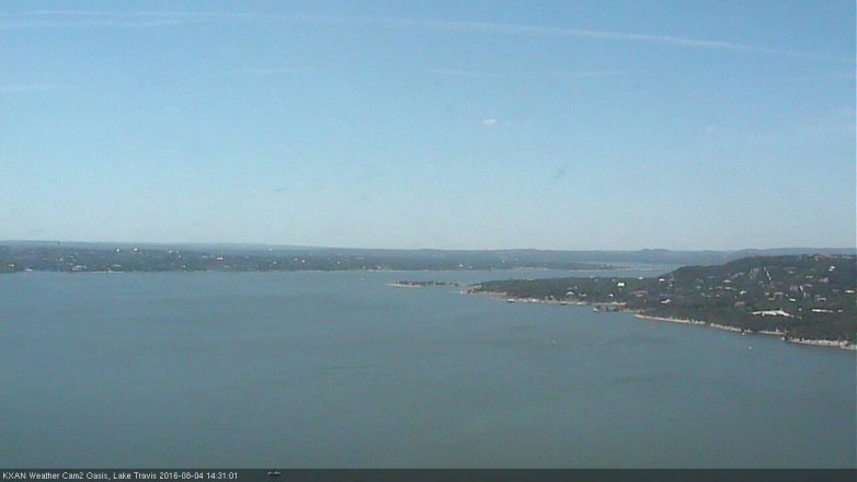 Lake Travis webcam, August 4, 2016 2:00 PM CT