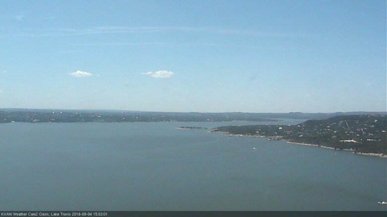 Lake Travis webcam, August 4, 2016 2:15 PM CT