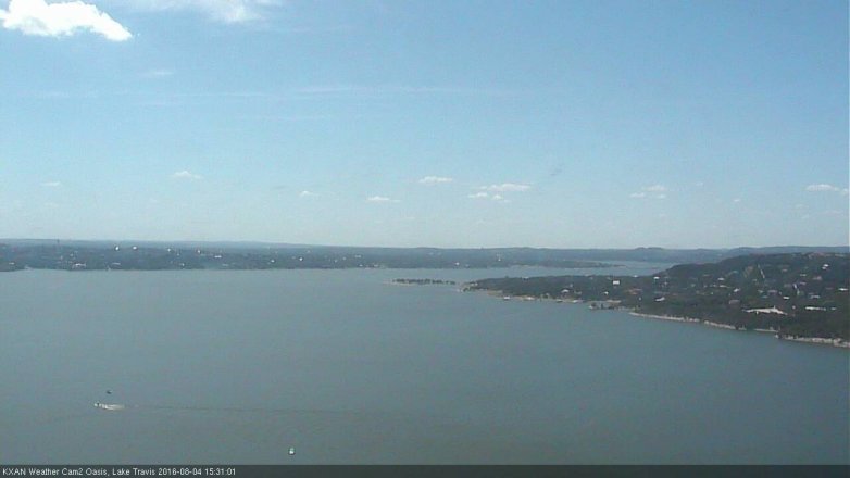 Lake Travis webcam, August 4, 2016 2:50 PM CT