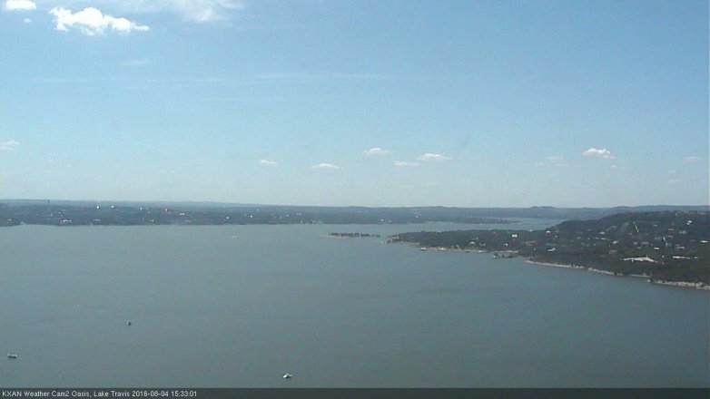 Lake Travis webcam, August 4, 2016 2:55 PM CT