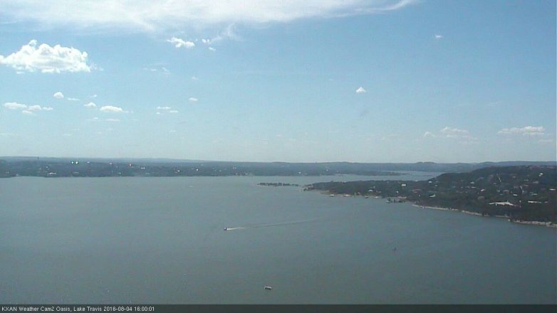 Lake Travis webcam, August 4, 2016 3:10 PM CT