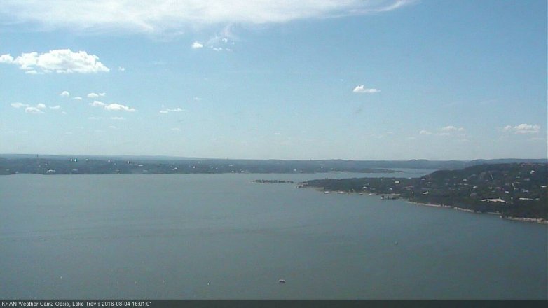 Lake Travis webcam, August 4, 2016 3:30 PM CT