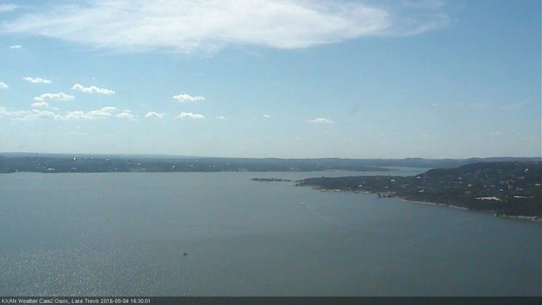 Lake Travis webcam, August 4, 2016 3:50 PM CT