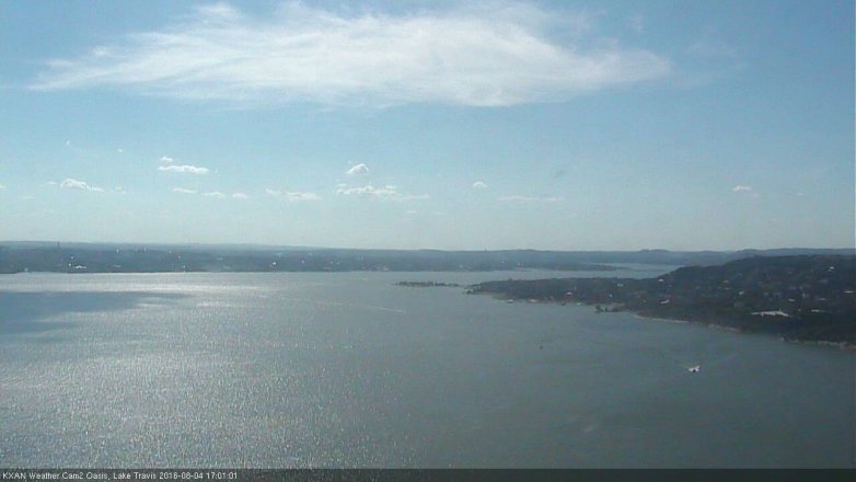 Lake Travis webcam, August 4, 2016 4:15 PM CT