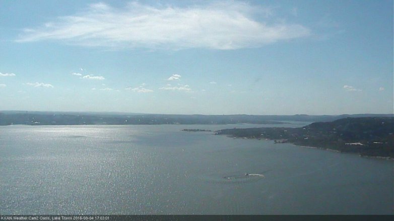 Lake Travis webcam, August 4, 2016 4:35 PM CT