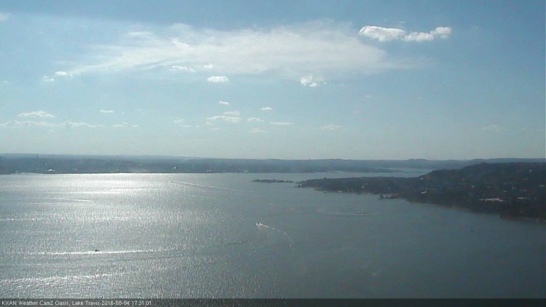 Lake Travis webcam, August 4, 2016 4:55 PM CT