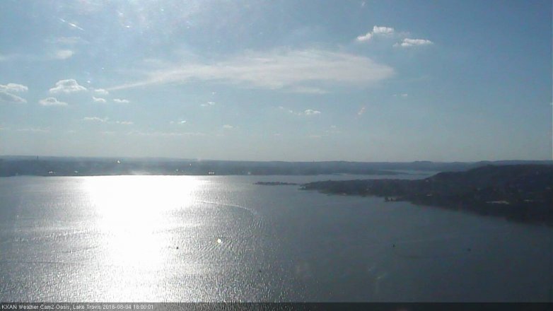 Lake Travis webcam, August 4, 2016 5:20 PM CT