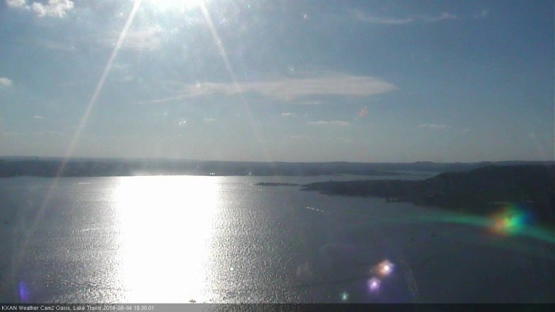Lake Travis webcam, August 4, 2016 6:00 PM CT