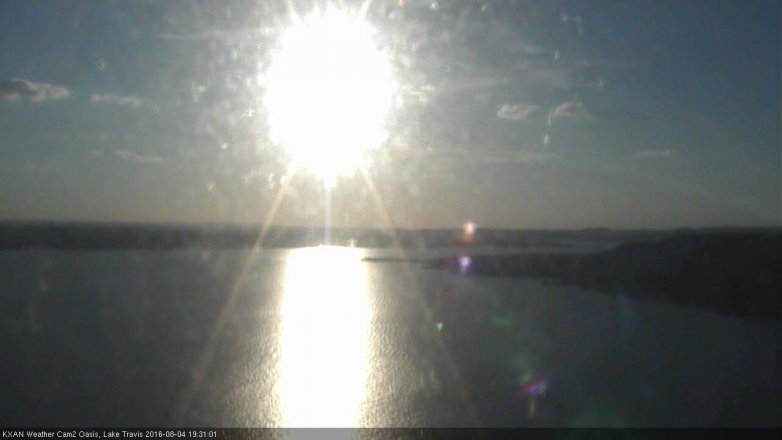 Lake Travis webcam, August 4, 2016 7:00 PM CT