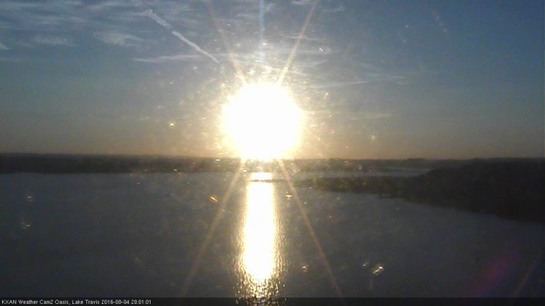 Lake Travis webcam, August 4, 2016 7:10 PM CT