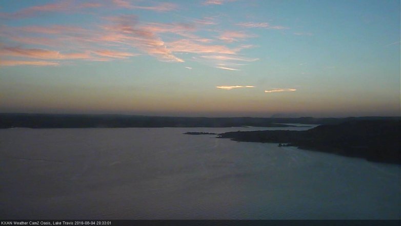Lake Travis webcam, August 4, 2016 7:50 PM CT